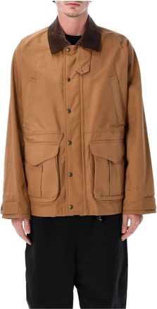 Junya Watanabe Werkjas met Corduroy Kraag en Ruitpaneel - Heren - Zomerjassen - Beige - L - Katoen - Jassen