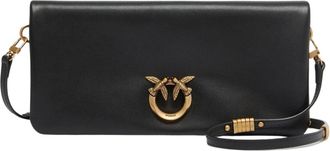Pinko Love Bag Click Soft Horizontal - Dames - Schoudertassen - Zwart - ONE Size - Katoen - Tassen