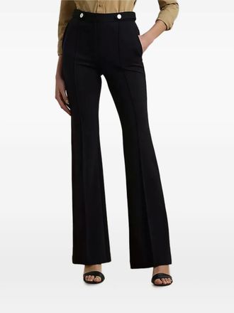 Lauren Ralph Lauren button-detailed bootcut trousers - women - Viscose/Nylon/Elastane - 34 - Black