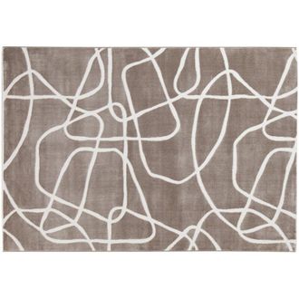 Miliboo Alfombra Rectangular Taupe Con Motivos De Line Art 160 X 230 Cm Apolline