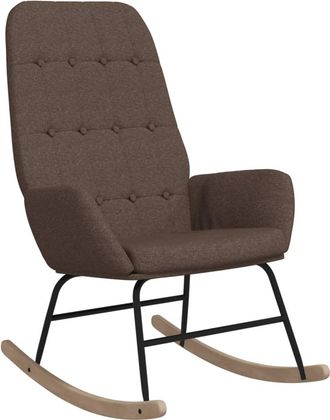 vidaXL Silla Mecedora De Tela Gris Taupe Vidaxl