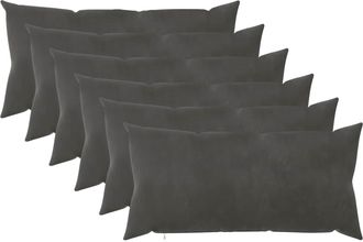 vidaXL Coj&iacute;n Con Almohada Heerlen 6 Uds. Gris Oscuro Terciopelo Vidaxl