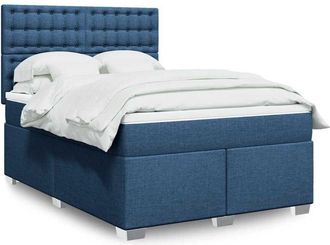 vidaXL Vidaxl - Cama Box Spring Con Colch&oacute;n Tela Azul 140x190 Cm