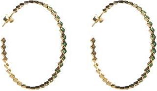 Argento Vivo Princess Cut Cubic Zirconia Hoop Earrings in Gold at Nordstrom Rack