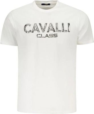 Cavalli Katoenen T-shirt - Heren - T-shirts - Wit - XL - Katoen - Tops