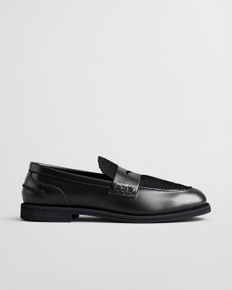 GANT Women Gracelyn Fur Leather Loafers (36) BLACK