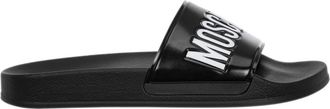 Moschino Effen Slides zonder Sluiting - Heren - Sandalen - Zwart - 45 EU - Schoenen