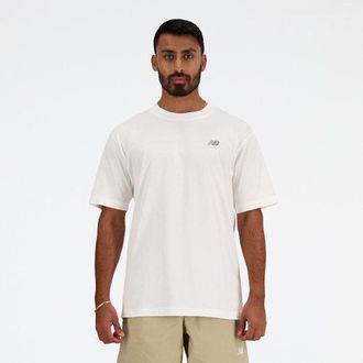 New Balance Hombre Sport Essentials Cotton T-Shirt en Blanco/Gris, Algod&oacute;n, Talla 2XL