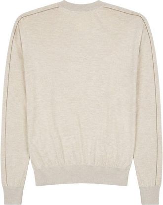 Brunello Cucinelli Womens Beige Cashmere Sweatshirt Clothing