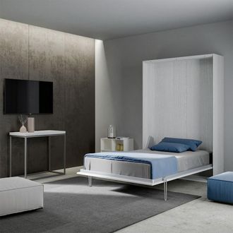 Itamoby Cama Abatible Doble 120 X 190 Cm Armario Blanco Kentaro
