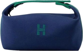 Herm&egrave;s Pre-owned Mini Bags, female, Blue, Size: ONE SIZE Pre-owned Canvas Pouch