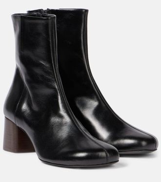 Christophe Lemaire Anatomic 55 leather ankle boots