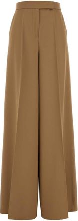 Max Mara Camel Wool Ninfa Wide Leg Pant