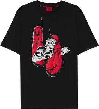 HUGO BOSS Hombre, Camisetas, Negro, Talla: XL