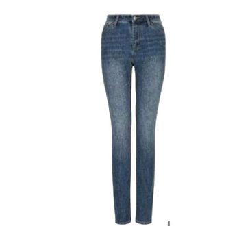 A|X Armani Exchange High-waisted Tapered Jeans - Dames - Skinny Jeans - Blauw - W27 - Katoen - Jeans