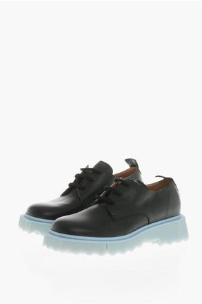 Off-white Leather Derby Shoes With Sponge-Effect Sole size 45