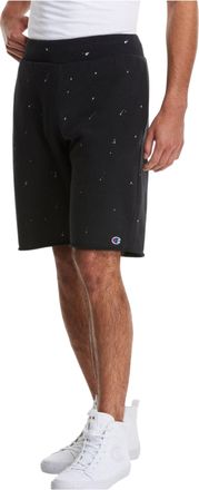 Champion C Life Reverse Weave Paint Splatter Shorts in Black Men Elastic Waist