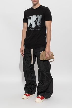 Rick Owens T-shirt With Level T Print, Mens, Black
