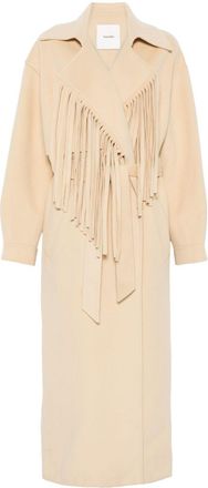 Nanushka Cappotto con frange - Toni neutri