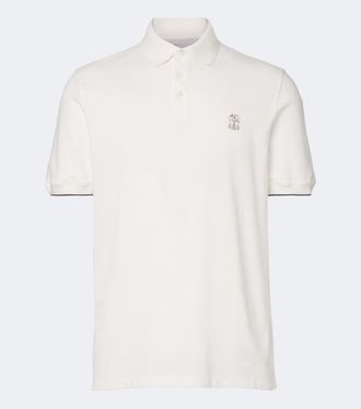 Brunello Cucinelli Logo cotton piqu&eacute; polo shirt