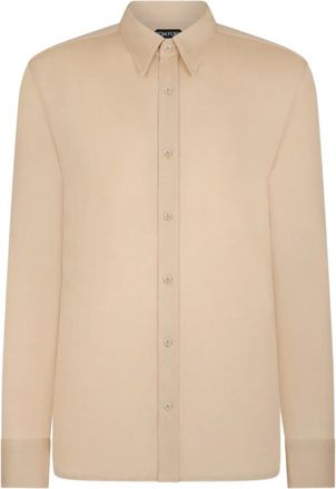 Tom Ford Zijden overhemd met knopen - Beige