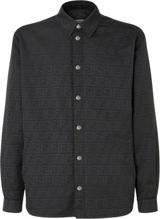 Fendi Black Regular Logo Overshirt