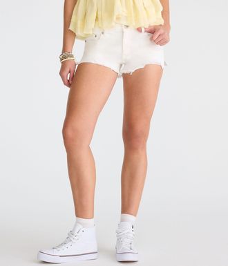 A&eacute;ropostale Vintage Low-Rise Denim Shorty Shorts