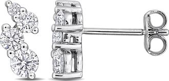 Mimi & Max Created Forever 3/4ct TW Lab-Grown Diamond Graduated Stud Earrings Sterling Silver
