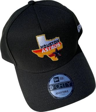 New Era Mens Astros Texas Stripe 9Forty Hat In Black