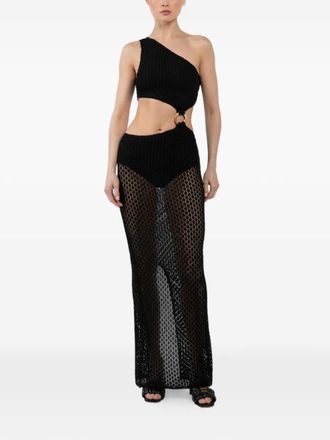 Bananhot one-shoulder ring detail brie dress - Zwart