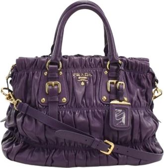 Prada Pre-owned Handbags, female, Purple, Size: ONE SIZE Pre-owned Vintage Tote Bag