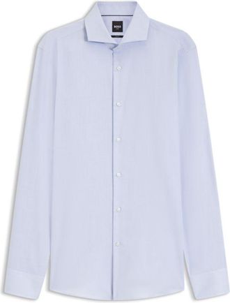 BOSS Slim-fit cotton shirt with spread collar