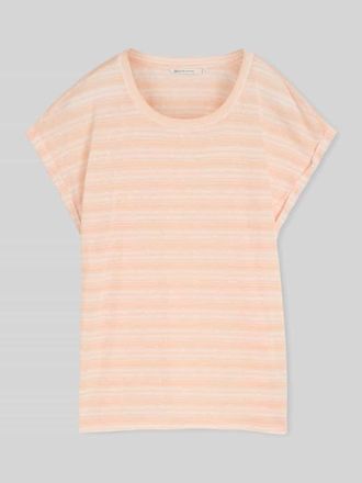 Tom Tailor Denim Regular Fit T-Shirt aus Viskose-Mix in Apricot, Gr&ouml;&szlig;e XS