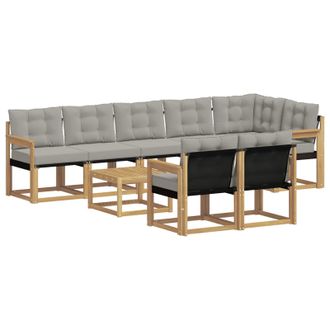 vidaXL Conjunto De Sof&aacute;s De Exterior 9 Pcs Blanco Y Gris Claro Vidaxl