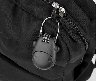 OEM Candado De Cable Retr&aacute;ctil - 4 D&iacute;gitos, Cable De Acero De 80 Cm, Para Bicicleta, Casco, Equipaje, Esqu&iacute;s, Cochecito De Beb&eacute; (negro-blanco)