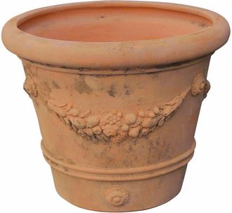 Biscottini International Conca festonata invecchiata, in terracotta toscana diam.100x80 cm