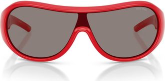 Miu Miu Runway Irregular Sunglasses in Red /Dark Grey at Nordstrom