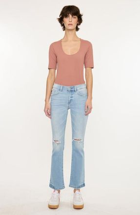 Kancan Coraline Essentials Mid Rise Kick Flare Jeans in Light Wash at Nordstrom, Size 27