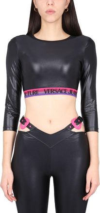 Versace Jeans Couture Short Top With Logo-Donna
