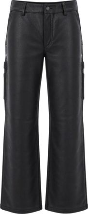 Carhartt Work in Progress Black Wide-Leg Synthetic Leather Work Pants