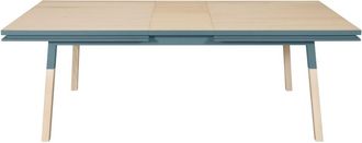 Mon Petit Meuble Français Mesa rectangular de madura de fresno maciza 140x90 cm con 1 extensión