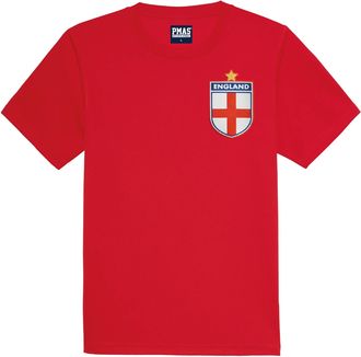 Generic Football Adults Personalised Embroidered England Classic Vintage Style in Fire Red Short Sleeves Best Gift for Unisex Adults (L)