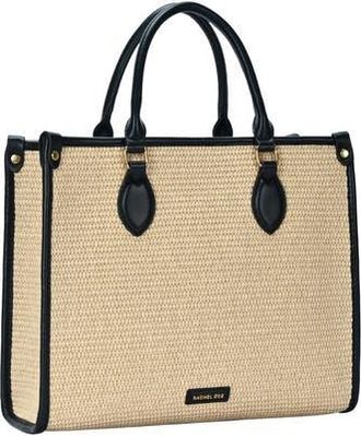 Rachel Zoe Raffia Contrast Tote Bag in Natural/black at Nordstrom Rack