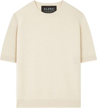 Alanui A Finest Knit ribbed T-shirt - women - Cashmere/Cotton - S - Neutrals