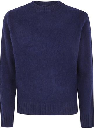 Aspesi Klassieke trui met ronde hals - Heren - Ronde hals truien - Blauw - 2XL - Truien & Vesten