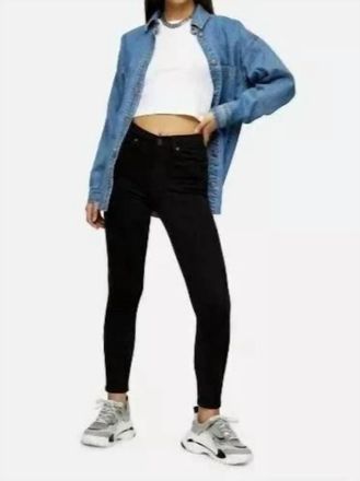 Topshop Jamie High Rise Stretch Denim Skinny Jeans In Black