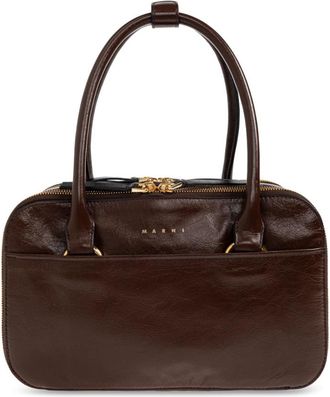 Marni Boxyne Bag - Dames - Handtassen - Bruin - ONE Size - Leer - Tassen