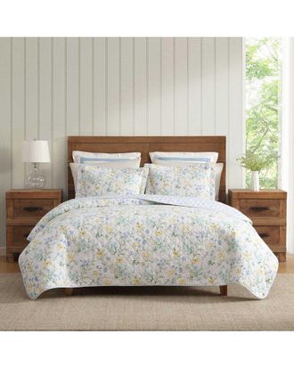 Laura Ashley Poppy Meadow 100% Cotton Quilt Set