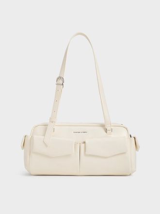 Charles & Keith Rachel Elongated Multi-Pocket Shoulder Bag