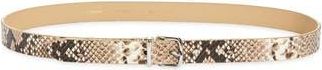 Vince Snakeskin Textured Belt in Natural /Palladium at Nordstrom Rack, Size X-Large